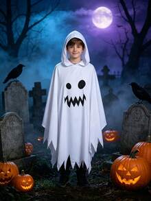 Children's Halloween Ghost Cape, Scary Face Cloak, Perfect Gift For Kids' Halloween Party - Multicolor - View 4