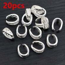 20pcs 14x10mm Vintage Pendant Pinch Bail Clasps Necklace Hooks Clips Connector DIY Jewelry Findings Accessories - Pinch Bail - View 8