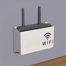 1pc Wireless Router Storage Rack, Wall-Mounted Plastic Storage Box, Easy Installation, Suitable For Home Decor, Room Or Office, Multi-Functional Organizer, Practical WiFi Router Storage Rack, Tool Rack, Universal Storage Shelf - Multicolor - View 6
