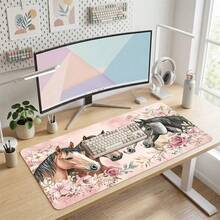 Mouse Pad Gaming Motif 4 Kuda, Alas Meja Karet Anti Selip, Permukaan Halus untuk Meluncur, Cocok untuk PC Laptop Kantor Rumah, Dekorasi Seni Abstrak yang Menarik, Perlengkapan Sekolah - A - View 1