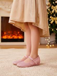 Elegant Shiny Glitter Girls High Heel Pumps For Kids, Suitable For Indoor Parties And Banquets In Autumn/Winter, Pairs Well With Dresses - Pink - View 4