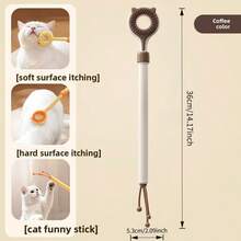 Cat 3-In-1 Retractable Grooming Tool, Facial Massage & Itch Relief Wand And Interactive Cat Teaser Toy, Suitable For Indoor Cats, Gentle Pet Hair Removal Brush - View 7