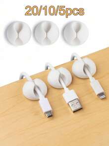 10pcs Solid Color Cable Organizer, Minimalist Multi-Purpose Cable Clips, Suitable For Office, Back To School Supplies - A - View 1