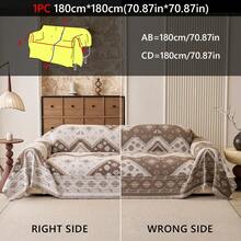 1 buah Selimut Sofa Rumbai Geometris Bohemian, Penutup Sofa Universal yang Menutupi Seluruh Bagian, Dapat Dicuci dengan Mesin, Pelindung Furnitur Ramah Hewan Peliharaan, Cocok untuk Ruang Tamu - Coffee Brown - View 11