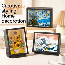 2264pcs ABS Starry Night 3D Building Block Set, With Exquisite Details, DIY Art Decoration, Creative Puzzle For Adults And Art Lovers, Mixable Colors, Stackable Toy, Perfect Gift - Art Series - View 2