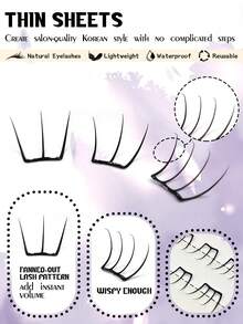 36pcs Self-Adhesive C-Curl Eyelashes, Natural For Daily & Special Occasions, Suitable For Beginners DIY, No Damage Easy To Use, Long-Lasting Fit For Party, Photography, Stage, Soft Texture False Eyelashes - View 2