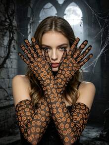 1 Pair Long Lace Gloves European & American Style Party Costume Accessory Halloween Sleeve Gloves - A - View 4