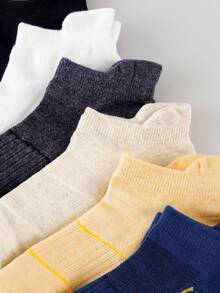 5 pares de calcetines deportivos cortos para hombre, transpirables, absorbentes de humedad, antideslizantes, de tobillo, elásticos y acolchados, para uso diario, running y fitness - Multicolor - Ver 5