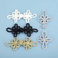2/5/8Pcs Silk Thread Dragonfly Pattern Chinese Cheongsam Buttons, Vintage Handmade Knots, Traditional Chinese Handicrafts, Handmade Curtain Clasps, Clothing And Apparel Decorations - Round Butterfly Buckle - View 8