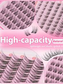 YIDUO Wispy Lash Clusters CC Curl Individual False Eyelashes,8‑14mm Mixed Length Large Capacity Cluster Lashes,Soft Ultra‑Fine Fibers DIY Lash Extension Kit,Create Cat Eye & Doll Eye Look,Beginner Friendly Lashes For Daily Party Holiday Wedding Makeup - CC - View 5