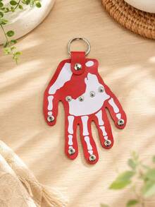 Skeleton Hand Keychain, 1pc PU Leather Key Organizer Bag, Palm Shaped Key Fob With Snap Button, Foldable Key Ring Key Holder, Gothic Skeleton Finger Keychain, Halloween Bag Charm, Suitable For Wallet Backpack, Car House Keys, Unisex Gift - A - View 18