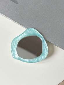 1pc Solid Color Phone Airbag Holder Shell Pattern Mirror Phone Stand Minimalist Makeup Mirror Stand Desktop Video Watching Support Stable Retractable Adhesive - Multicolor - View 11