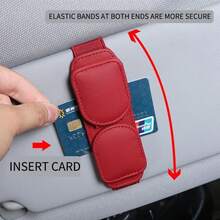 Leather Car Fashion Glasses Holder, Car Sun Visor Glasses Storage Organizer Clip, Universal Vehicle Card And Glasses Clip - Style a - View 8