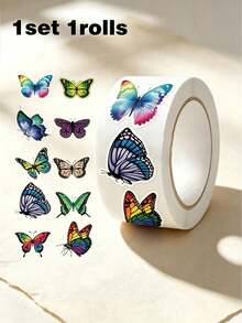 Daisy Wildflower Sticker Roll, Butterfly Planner Stickers, Floral Postage Stamp Stickers - Laptop, Water Bottle, Phone, Skateboard Decals, Planner Supplies, Decorative Envelope Seal Stickers - A - View 11