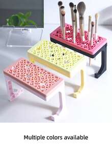 1pc Makeup Brush Drying Rack With Detachable Base, Multi-Hole Makeup Tool Storage Display Organizer For Vanity - Multicolor - View 4