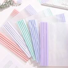 10pcs/5pcs/1pc Gradient Color Drip Pull Clip Folder, Thick Transparent Student Exam Folder, Office & School Supplies/Stationery Storage/Folder And File Bag - Gradient Color Folder - View 12