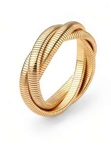 Ashenrae Twist thiết kế Cuff Bangle - Vàng - Xem 3