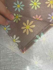 1/4p/6pcs,Colorful Floral Table Placemats,Faux Linen Polyester Material,Rectangular Table Mats,Washable,Suitable For Home Dinner,Coffee Table,Durable Kitchen And Dining Room Decor,Table Decoration Party And Scene Decor,Home Decor - Multicolor - View 3