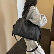 Tas Tote Travel Wanita, Tas Jinjing Ringan untuk Dibawa di Pesawat, Tas Bahu Serbaguna untuk Perjalanan Akhir Pekan, Olahraga, dan Penggunaan Sehari-hari - Hitam - View 5