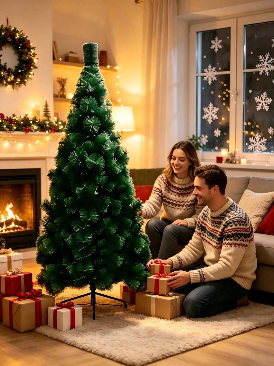 One Christmas Tree With Full And Fluffy Branches That Recreate The Texture Of Real Pine Needles. It Features A Stable, Tip‑Resistant Base And Is Easy To Assemble. Suitable For Home Use, It Can Create A Strong Festive Christmas Atmosphere. - Multiple Specifications - View 1