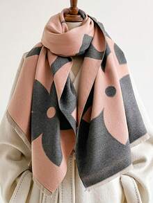 1pc Geometric Floral Scarf Shawl Blanket Neck Scarf, Soft & Lightweight, Fashionable Casual, Suitable For Daily Office, Wedding Evening Dress, Great Gift - Multicolor - View 13