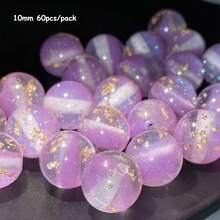 60顆 8/10/12mm 紫色樹脂亮面金箔透明珠子，適用於珠寶製作、鑰匙圈、手機鍊、項鍊、手鍊，初學者友善 - 閃紫色 - 查看 11