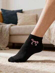 15/10/5/1 Pair Women's Cute Bow Pattern Invisible Socks, Soft Breathable Low-Cut Casual Socks, Suitable For All Seasons - Pink - View 5