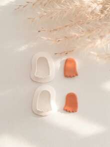 Floral Ghost Polymer Clay Cutters, Spooky Witch Hat Shape, Halloween Theme, DIY Handmade Earring Charm Pendant Jewelry Craft Tools - White - View 5