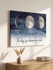 1pc Custom Text Dad We Love You To The Moon And Back,Custom Birth Moon 2026, Father's Day Gift For Dad, Best Dad Gift - Multicolor - View 2