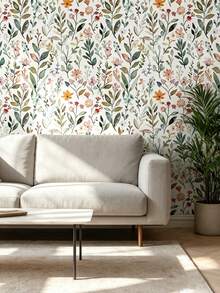 1 Roll Self‑Adhesive Colorful Small Flower Wallpaper, PVC 17.32 In * 39.3/118.1/196.8 In, Easy‑To‑Clean Waterproof Film For Bedroom, Living Room Home Decoration And Rental Furniture Renovation - Color - View 3