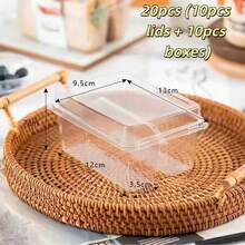 Transparent Lidded Sandwich Box, Rectangular Plastic Takeout Container, Baking Packaging Box, Suitable For Cakes, Toast, Sandwiches, Home Baking, Coffee Shop Takeout Supplies - Transparent - View 10