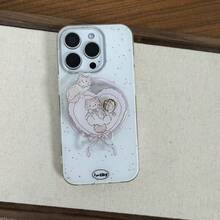 Cute Cartoon Cat Phone Stand, Adhesive And Magnetic Options, Pink Heart-Shaped Desktop Phone Holder, Slouchy Person Multi-Function Telescopic Support Stand - Baby Pink - View 1