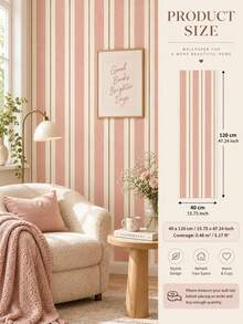 SUPSTICKER Vintage Hand-Painted Contrast Striped Torn Collage Wallpaper, Removable PVC Self-Adhesive Wall Sticker, 15.75*47.24 Inches/15.75*118.11 Inches, Suitable For Home Decor - Striped - View 23