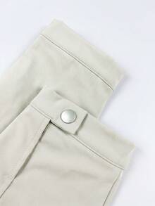 1pc Women's Early Autumn Minimalist Stand Collar Drawstring Short Trench Coat, Waist Drawstring Slimming Windproof Utility Jacket, Suitable For Daily Commute, Work, Outdoor Outings And Autumn Seasonal Outfits - Apricot - View 5