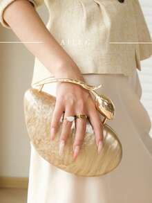 Luxury Women's Banquet Flower Design Handbag With Fluid Texture And ...