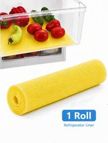 1 Roll Green/Yellow/Blue Refrigerator Fruit & Vegetable Drainage Mat, Anti-Mold Filter Sponge Pad, Refrigerator Fresh-Keeping Drawer Liner, Kitchen Drainage Tray Mat, Fruit & Vegetable Freshness Extension Liner - 1PC - View 14