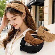 Women's Headbands Elegant Plain Hairbands Knot Wide Edge Hairbands Hairclip Headwear Multi Functional Outing - Multicolor - View 2