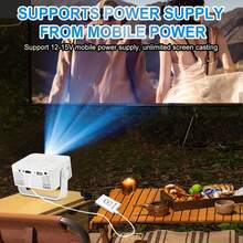 Portable WiFi Projector, 1080P Supported Mini Movie Projector With Wireless Screen Mirroring, Compatible With IOS Android Windows, Compact Home Theater Projector For Office Presentations, Movies, Travel, Smartphone And Laptop - Pure White - View 9