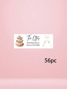 14/30/56pcs Custom Wedding Couple Envelope Sealing Stickers, Romantic Wedding Invitation Envelope Decor, Bridal Shower Favor Gift Bag Sticker - Multicolor - View 32
