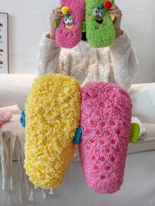 1 Pair Of Women 3D Monster Plush Socks,Ugly‑Cute Pom‑Pom Decor Fuzzy Socks, Non‑Slip Socks. Home Floor Sleep Socks Winter Thick Warm Funny Socks. - Multicolor - View 7