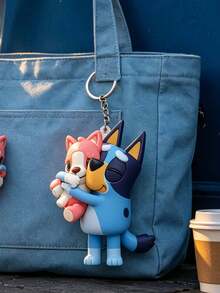 MASSDI Keychains, Personalized Bluey 2D Acrylic Keychain, Flat Cartoon Dog Character Charm, Thin Lightweight Build, Rust-Proof Metal Split Ring, Single Pack, Handbag Pendant, Backpack Decor, Celebration Ornament, Party Favor, Holiday Gift Accessory - Multicolor - View 4