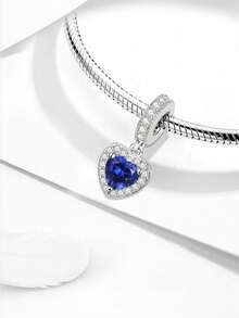 1pc Fashionable Bright Red Heart Pendant Bead, Suitable For Women's Bracelet Jewelry Making - Love - View 4