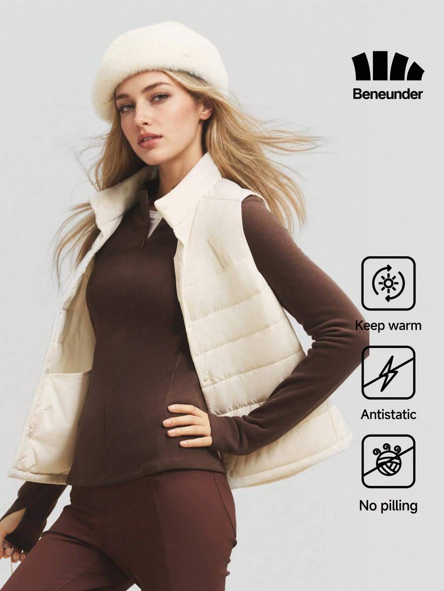 Beneunder Women's Fleece Base Layer Half-Zip PM002 - Brown Sugar - View 1