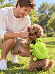 Turtle Shaped Pet Backpack Leash Set, Cute Turtle Design, 2-In-1 Harness And Backpack, Pet Travel Bag, Dog Walking Gear, Outdoor Adventure Companion, Suitable For Small And Medium Dogs Walking, Travel And Training - Multicolor - View 7