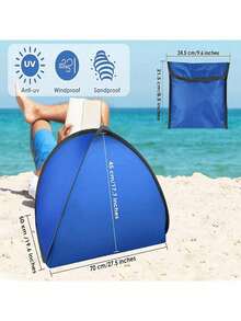 Mini Pop-Up Beach Sun Shelter Tent, Lightweight UV Protection Windproof Sandproof Quick-Open Tent With Storage Bag, Suitable For Pet Shade, Office, Phone Use Shade, Beach Seaside Outdoor Vacation Portable Sunshade Canopy - Multiple Specifications - View 8