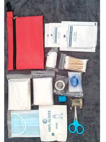 Portable Home Care Kit, For Daily Household Backup Care Use. Contains A Variety Of Disposable Supplies: Masks, Gloves, Bandages, Elastic Bands, Gauze, Cotton Swabs, Adhesive Tape, Small Tools, Etc. - View 10