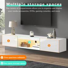 Modern Luxury Style TV Cabinet / Versatile Design TV Cabinet / Space-Saving / With LED Lighting / Easy Installation / Load Capacity: 30 Kg / Suitable For Bedroom, Workspace / 160*31*22cm White - White - View 5