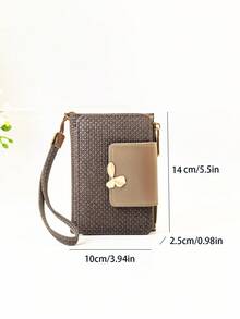 Women's Vintage Straw-Woven Texture PU Short Multi-Function Wallet, Large Capacity Card Holder With Exquisite Metal Flower Logo, Casual Wristlet Bag Suitable For Various Occasions - Multicolor - View 10