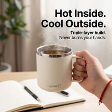 Double Layer Insulated Milk Coffee Mug With Sliding Lid Portable Sealed 304 Stainless Steel Thermal Cup For Cold And Hot Drinks - Multicolor - View 6