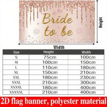 Champagne Bride-To-Be Engagement Banner - Polyester Party Backdrop, Suitable For Bride-To-Be, Wedding And Cake Table Decoration - Multicolor - View 2